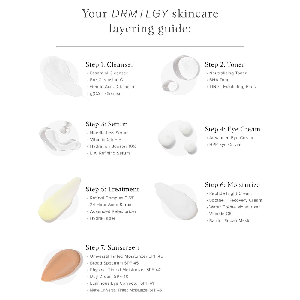 DRMTLGY Toner formulation américaine, sans cruauté, pour tous les types de peau.