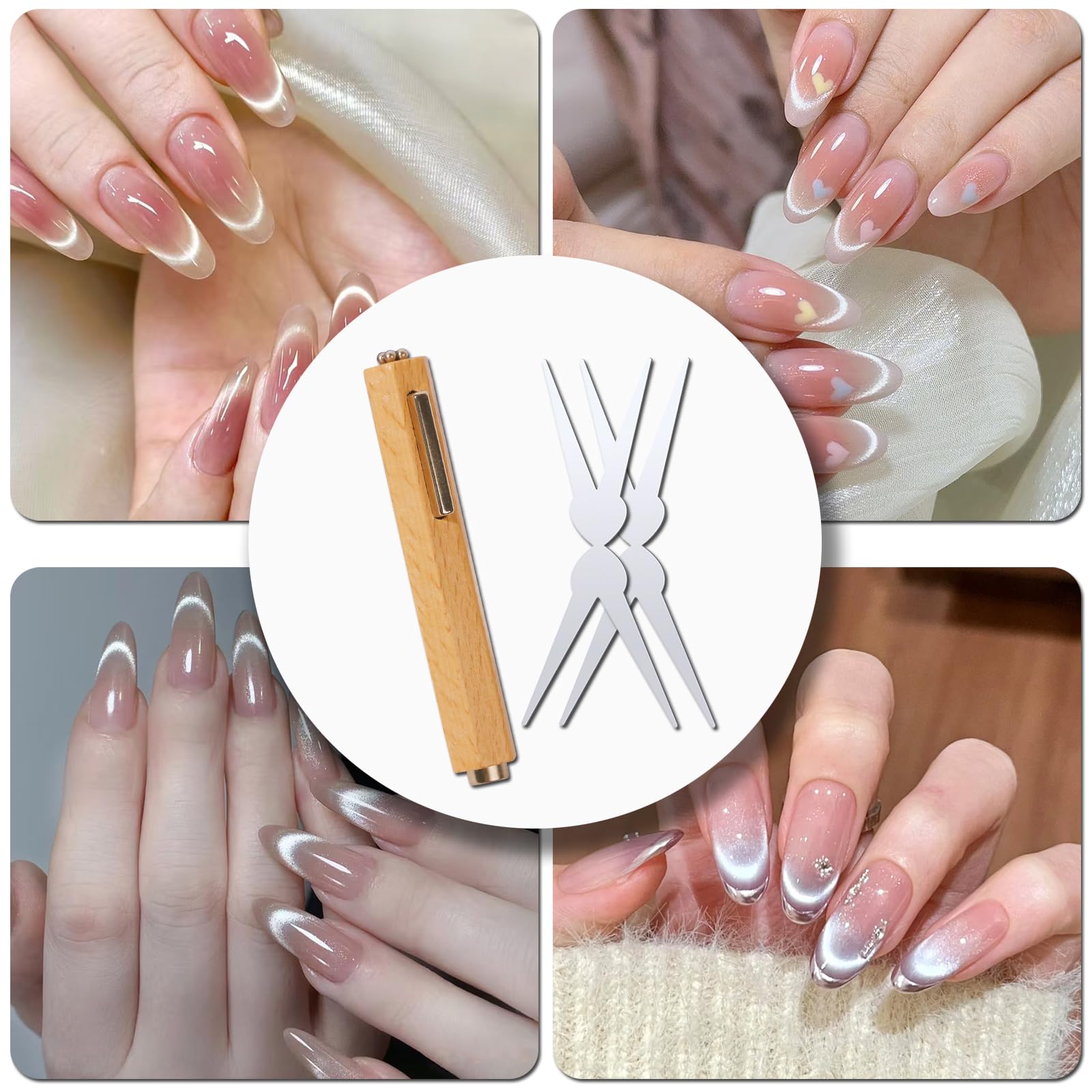 Dr.nail guides aimant cœurs pour réaliser des cœurs œil-chat.