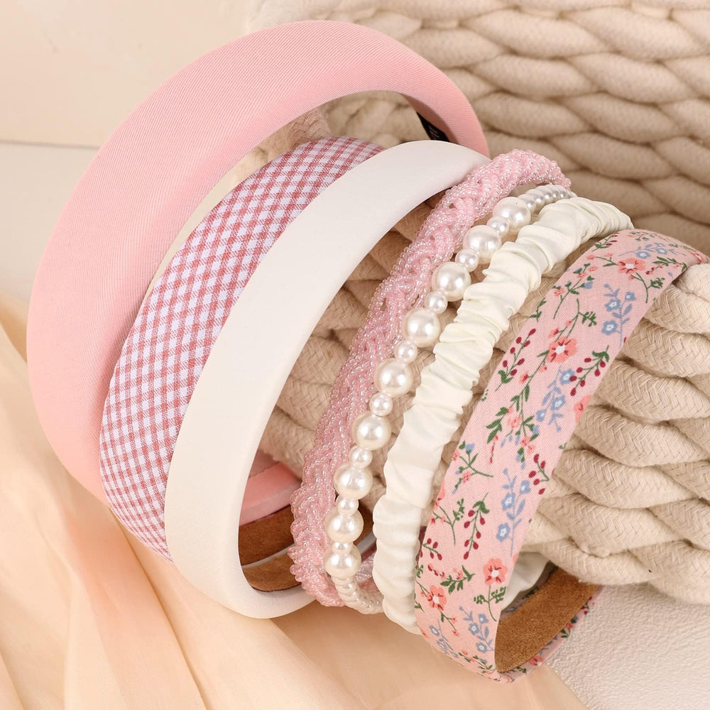 Drnytunk bandeau rembourre florale rose, douceur et maintien agréable.