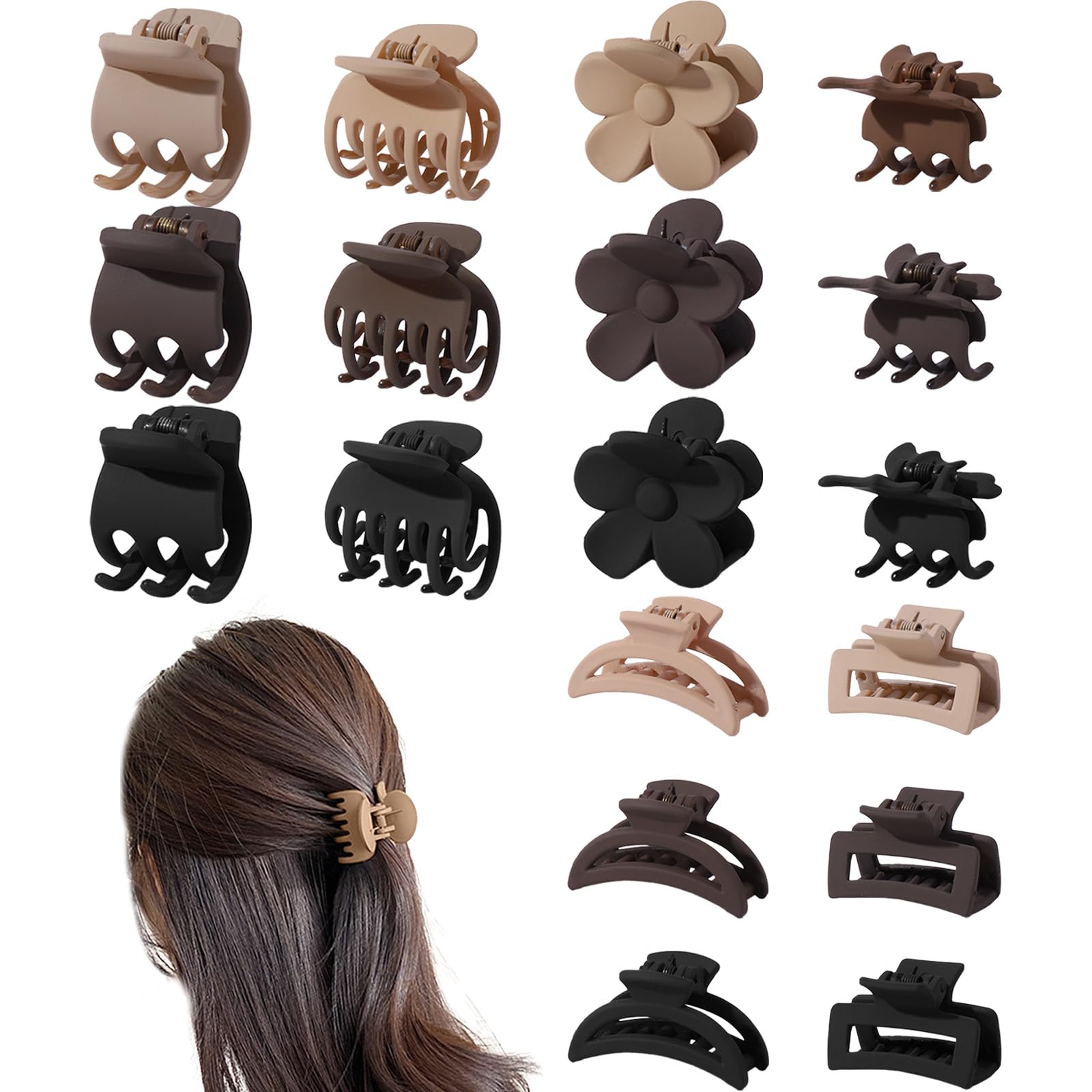 Pinces Drnytunk mini papillon et fleur, ajout chic pour coiffure.