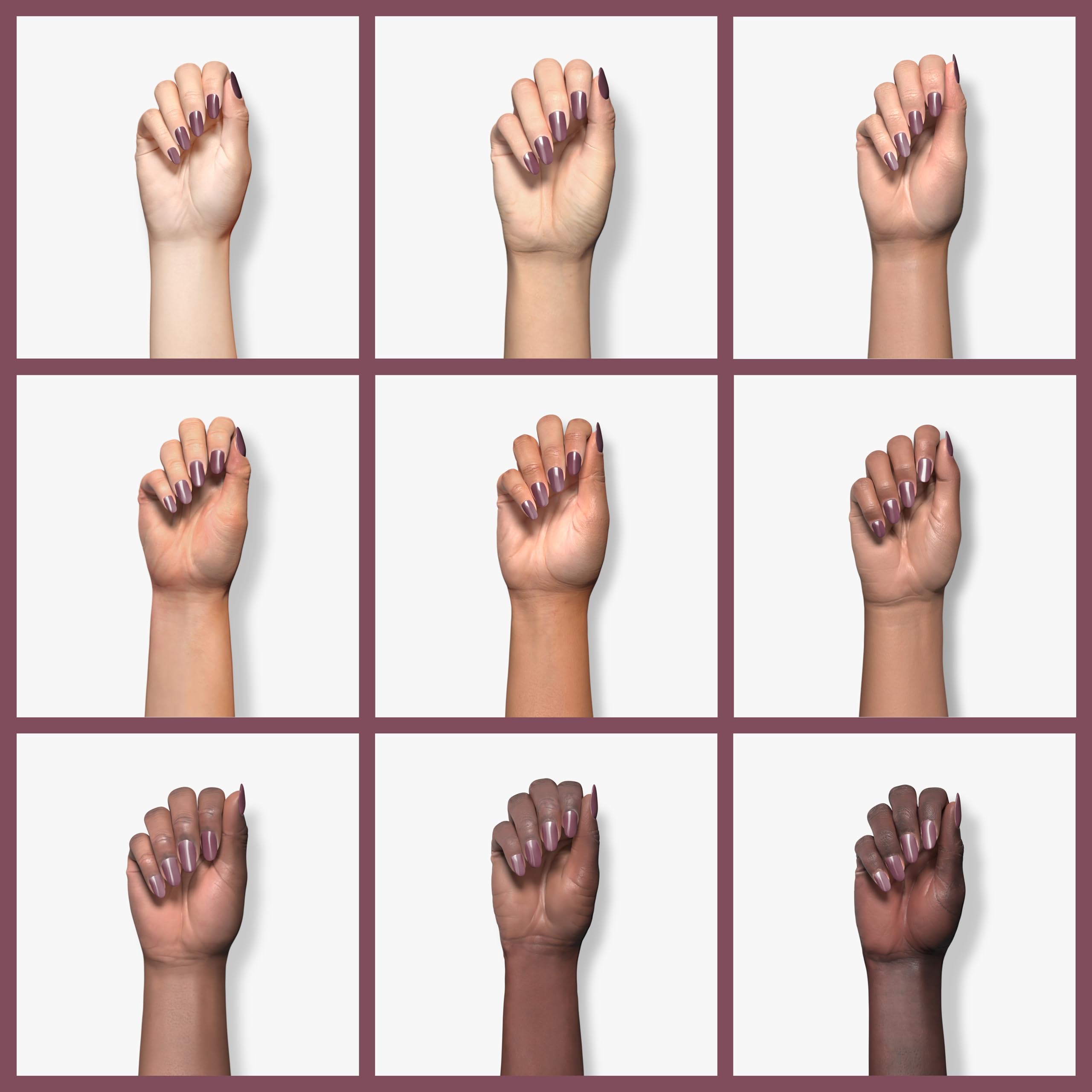 Nails coated with Mindful Mulberry for rich, durable color