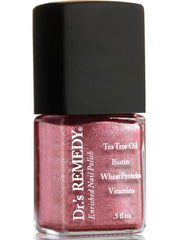 Dr.’s Remedy Enriched Nail Polish Reflective Rose bottle shows vibrant color and quick-dry shine