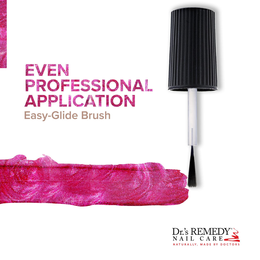 Dr.’s Remedy Enriched Nail Polish Reflective Rose side view emphasizes sleek finish