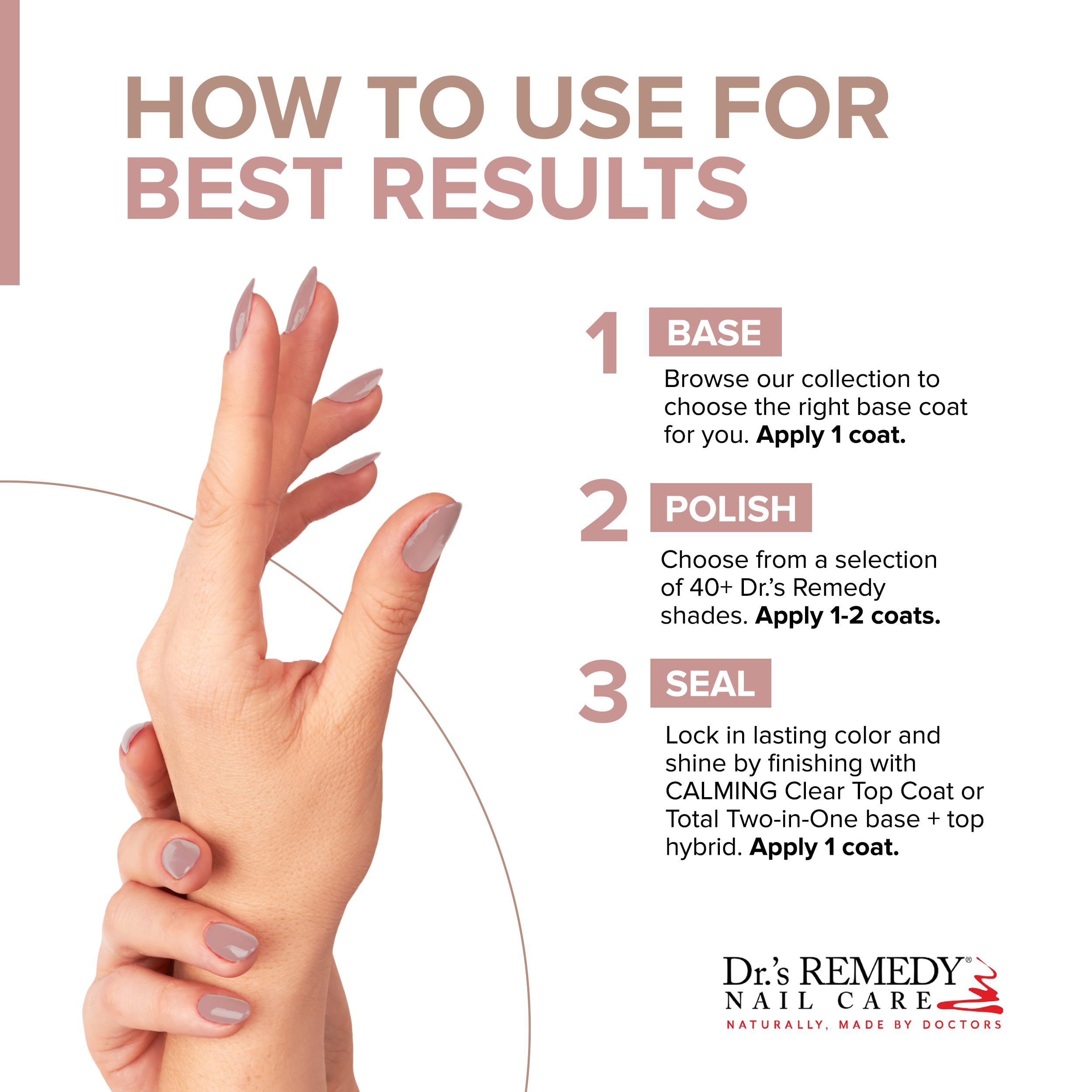 Formule sans toxiques Dr. Remedy, vernis non toxique et sûr.
