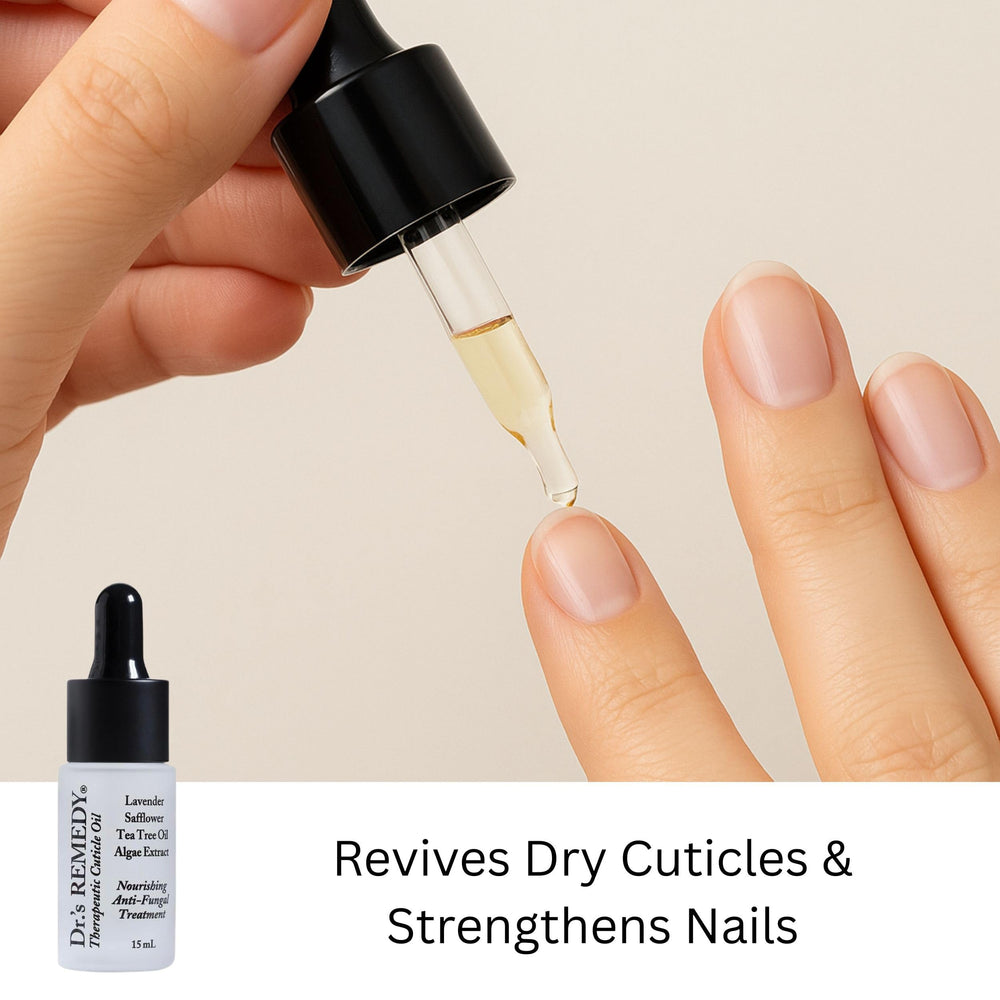 Dr.'s Remedy Caress Cuticle Oil — actifs nourrissants pour renforcer les ongles.