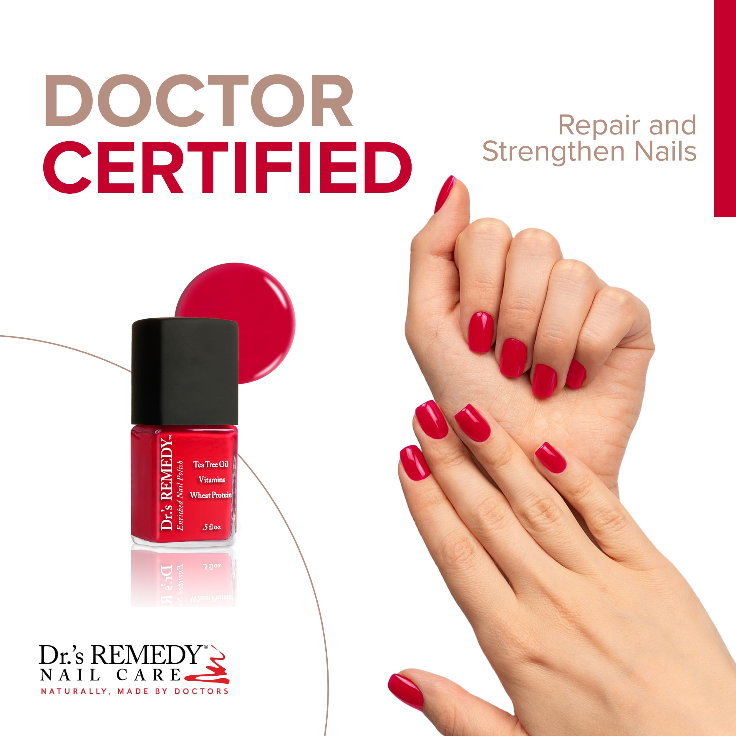 Vernis brillance séchage rapide Dr.’s Remedy – Bouteille: couleur éclatante et durable.