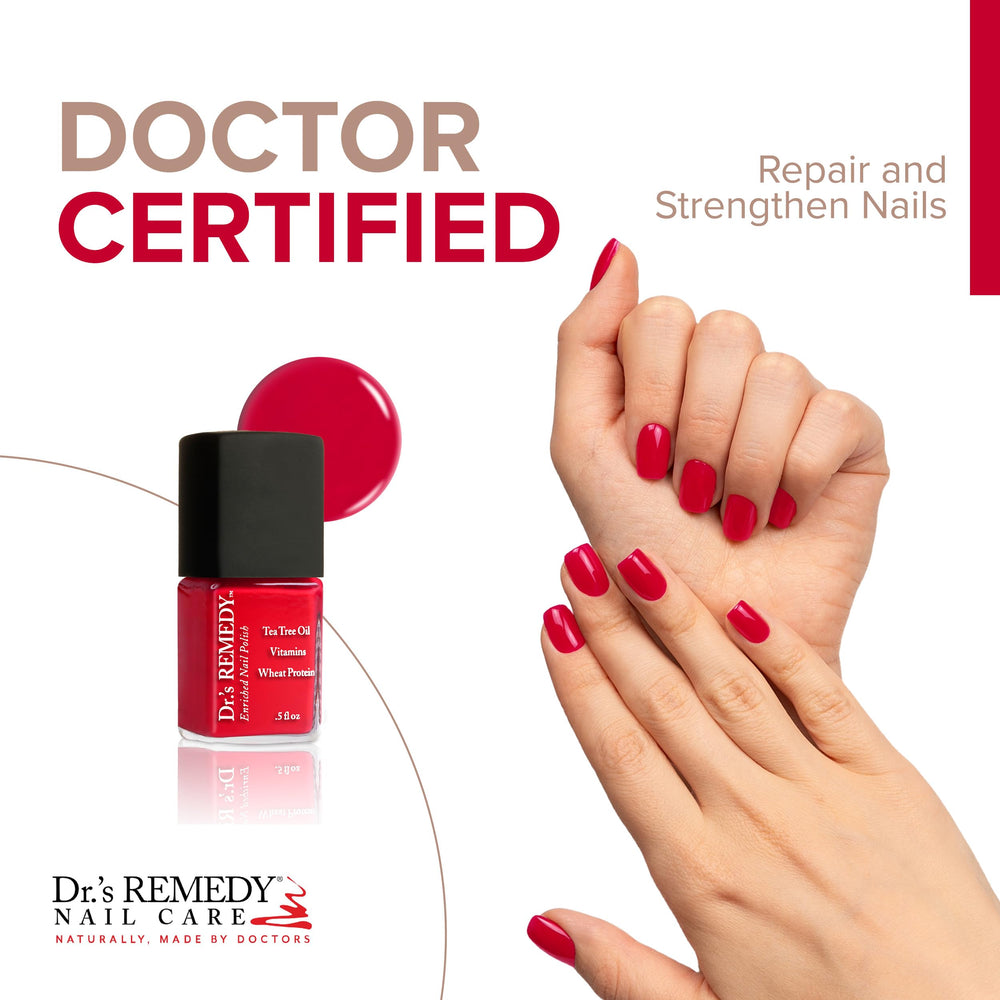 Vernis brillance séchage rapide Dr.’s Remedy – Bouteille: couleur éclatante et durable.