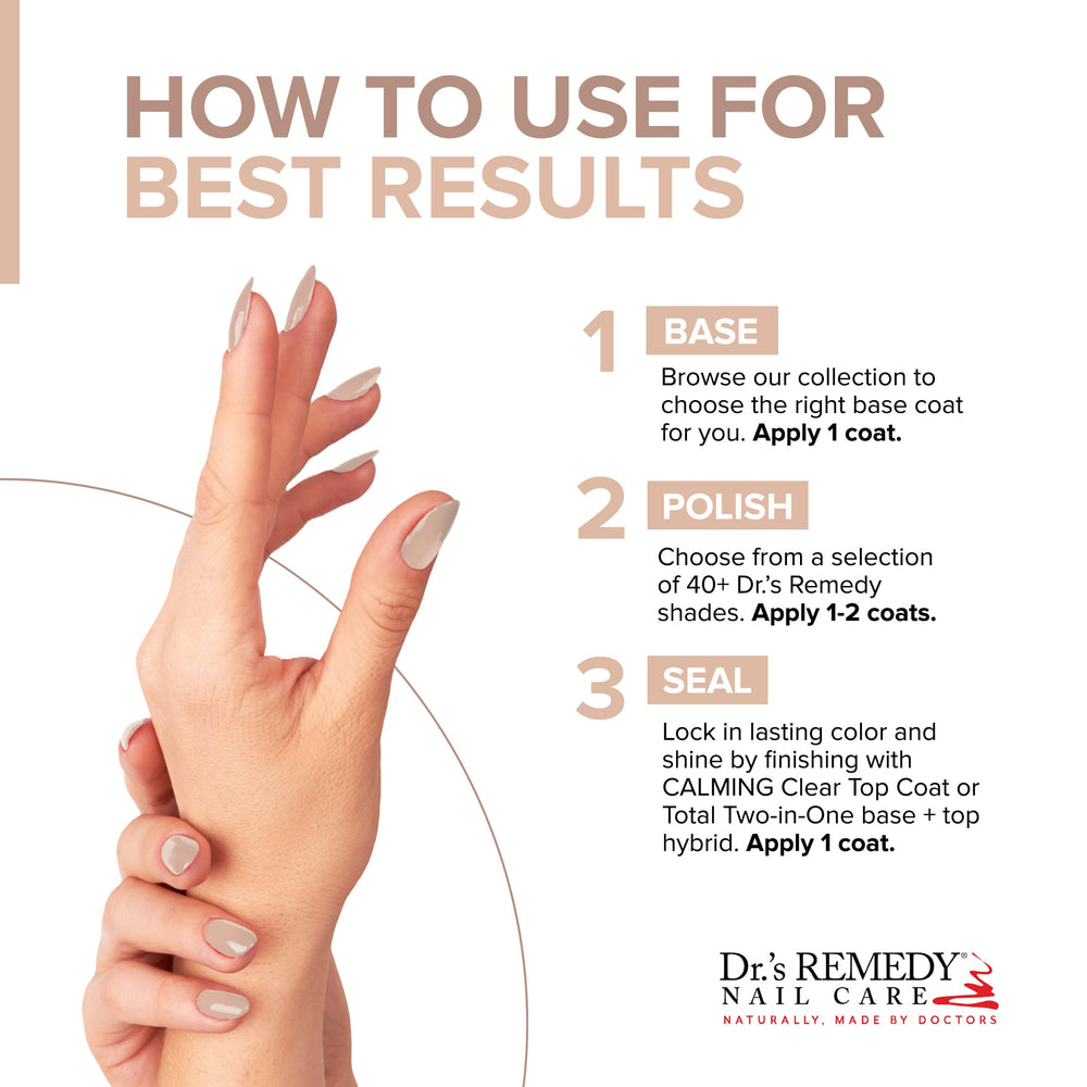 Vernis Dr.'s Remedy formule naturelle et non toxique.