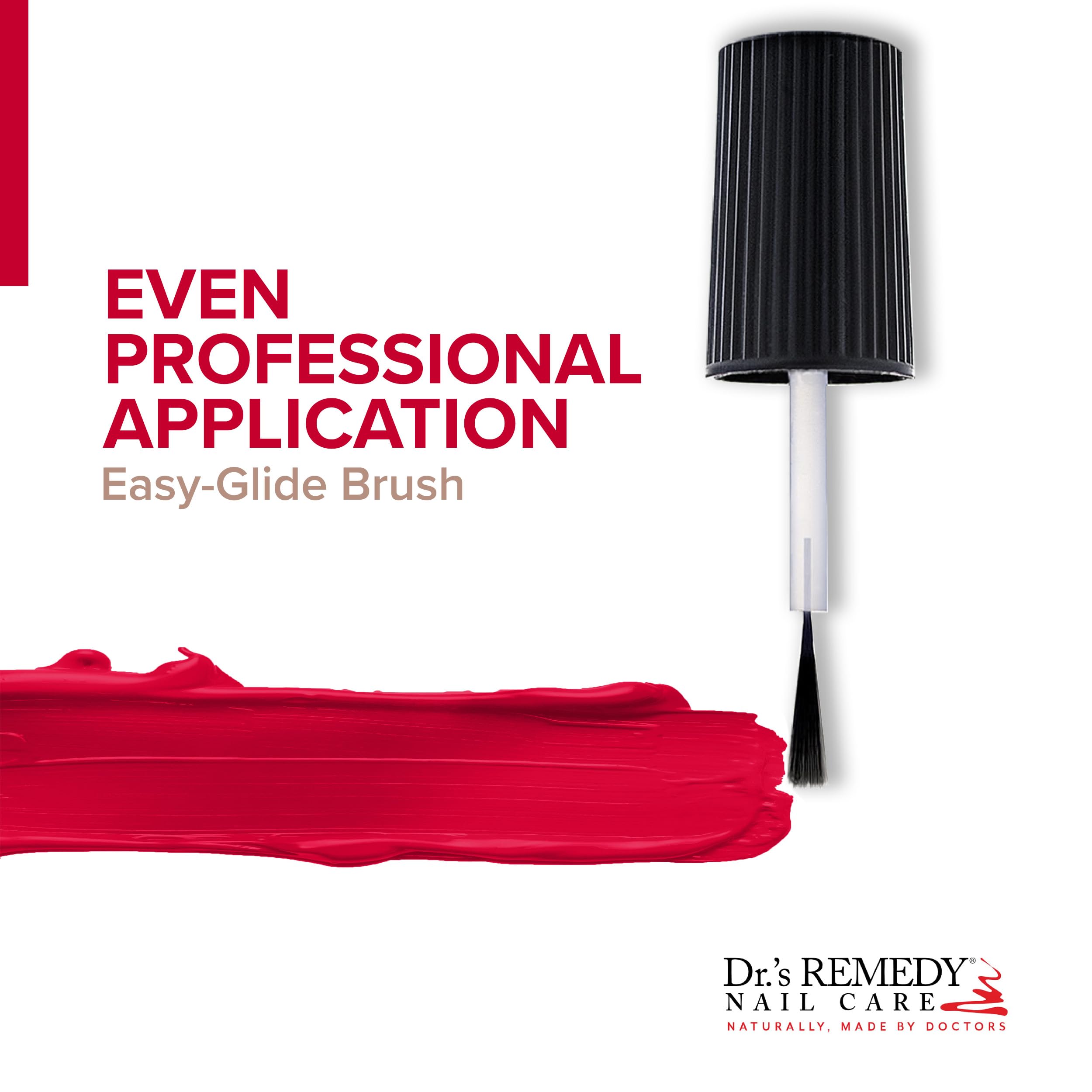 Vernis renforcement des ongles Dr.’s Remedy – Bouteille: protège contre la casse.
