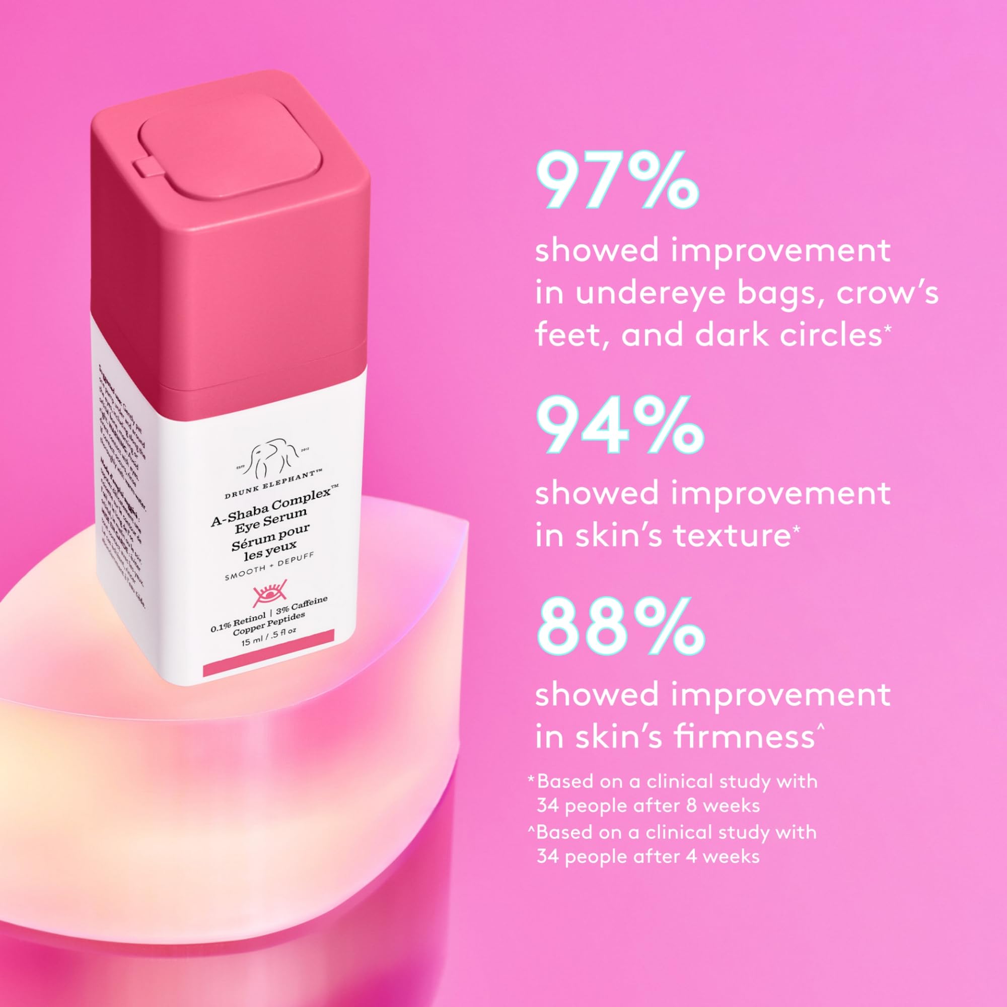 Drunk Elephant A-Shaba Complex Sérum contour des yeux: pompe pratique pour une application précise.