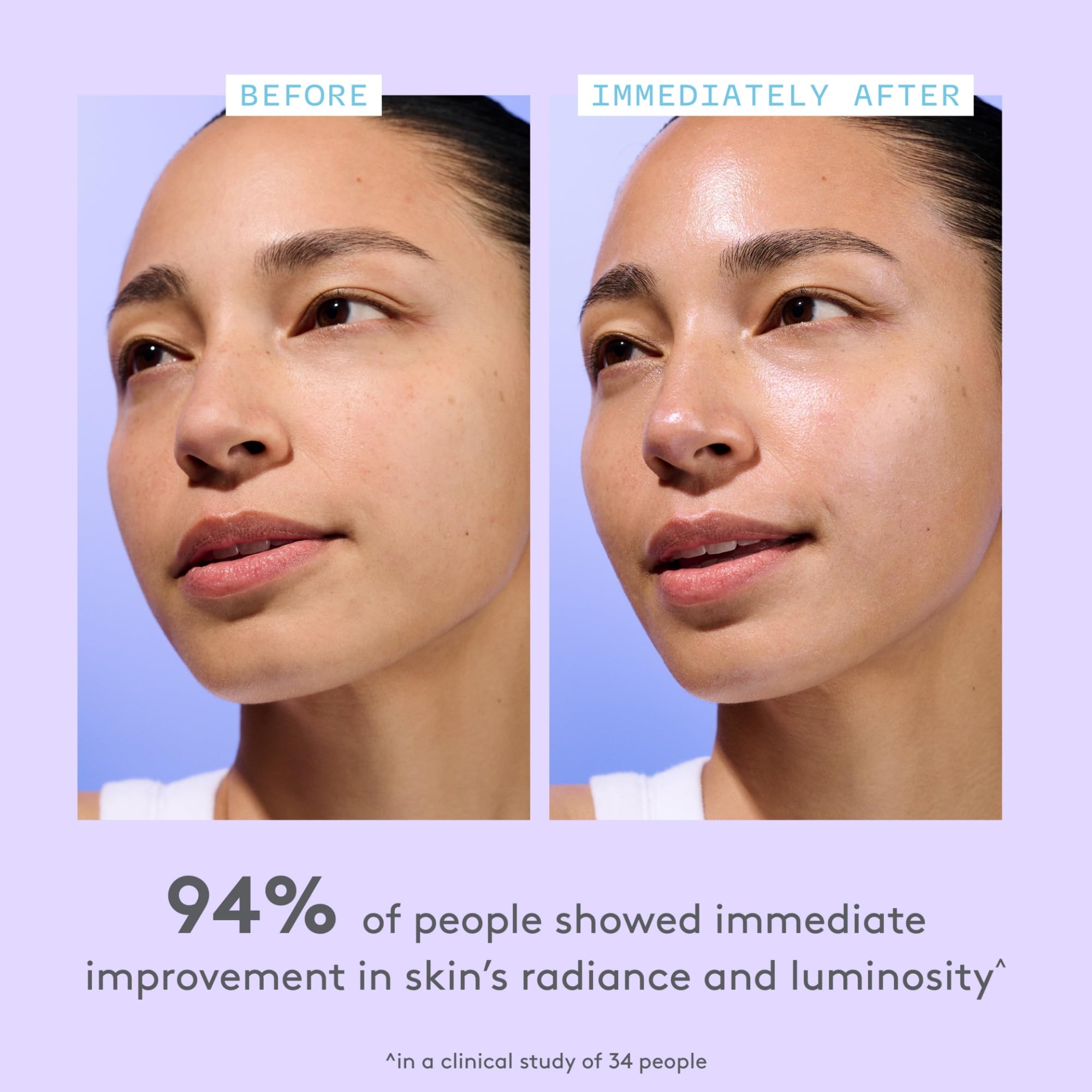 Hydratation soutenue du sérum Amino Rain Glasswater pour peau plus lisse.