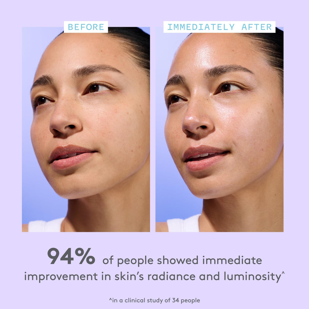 Hydratation soutenue du sérum Amino Rain Glasswater pour peau plus lisse.