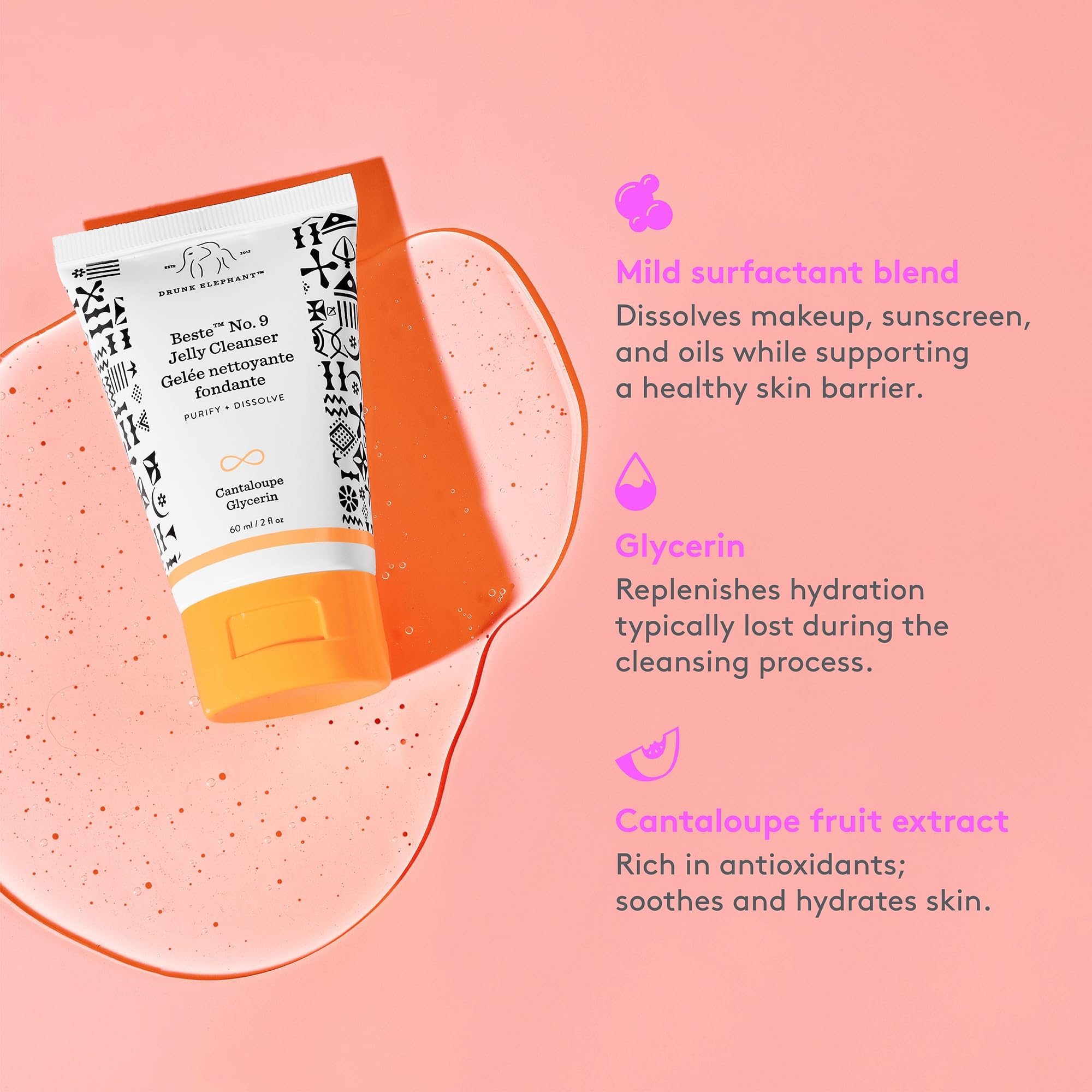 Drunk Elephant Beste No. 9, sans parfum pour une routine nettoyage sensible.