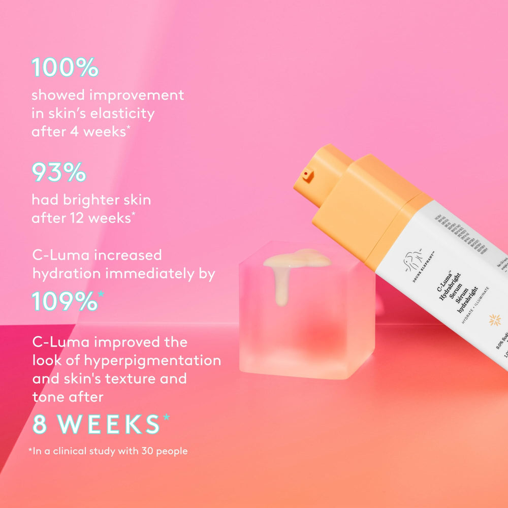 Gouttes de Drunk Elephant C-Luma à appliquer sur le visage.