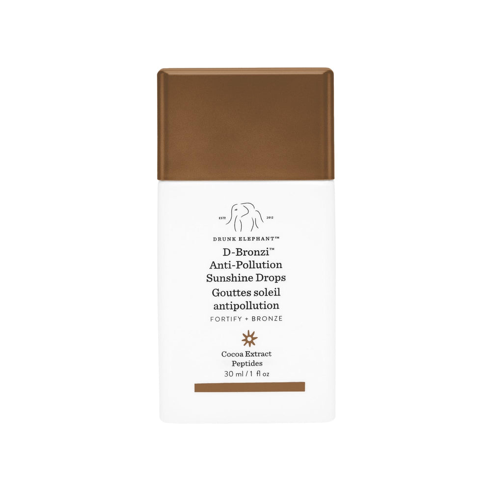 Drunk Elephant D-Bronzi Sunshine Drops : flacon 30 ml couleur dorée.