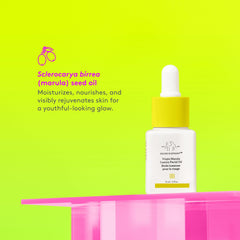Drunk Elephant Huile Visage Marula Vierge : gouttes sur peau pour nourrir et apaiser