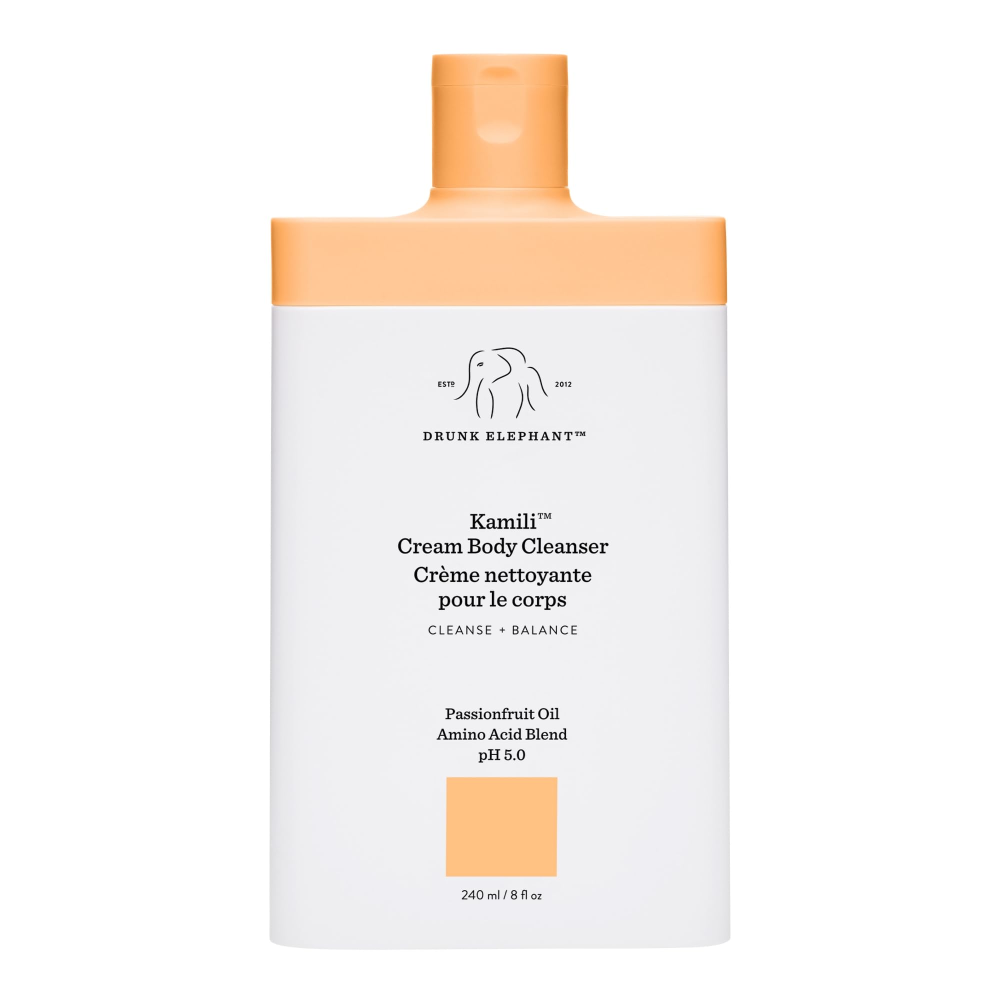 Drunk Elephant Kamili Crème Nettoyant Corps nettoie en douceur et préserve la barrière cutanée.