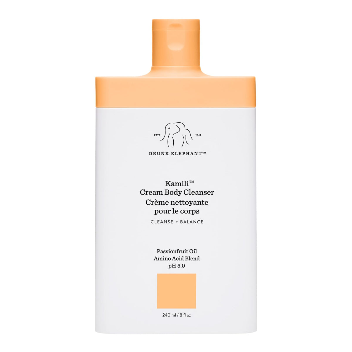 Drunk Elephant Kamili Crème Nettoyant Corps nettoie en douceur et préserve la barrière cutanée.
