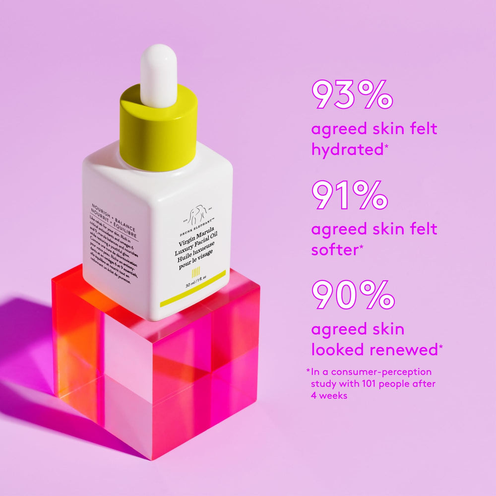 Drunk Elephant Marula huile-visage, douceur et confort durable pour la peau.