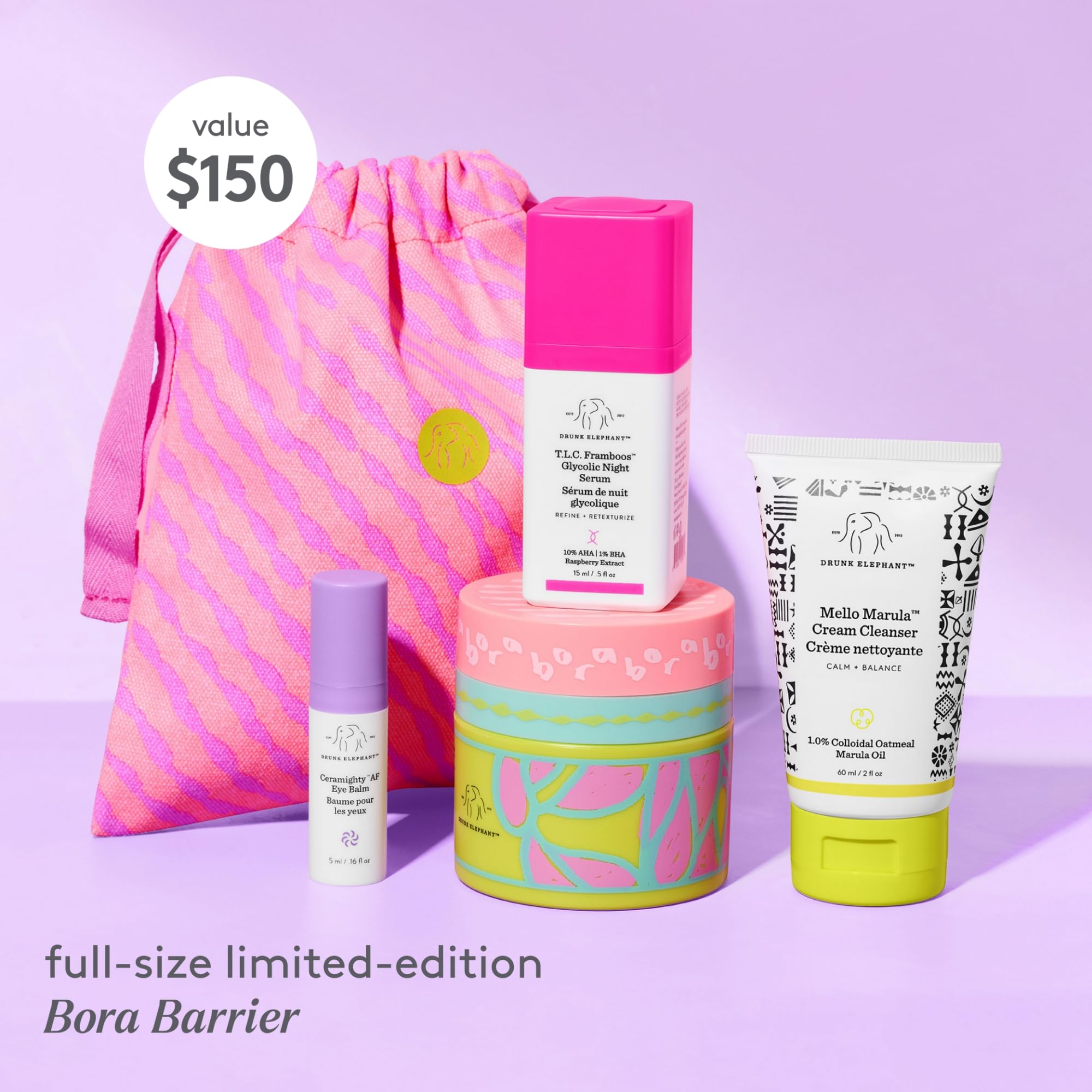 Drunk Elephant Mello Marula nettoyant-crème 60 ml purifie et apaise.