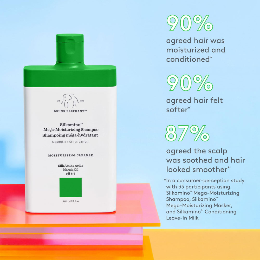 Silkamino – lavage des cheveux pour une brillance légère.