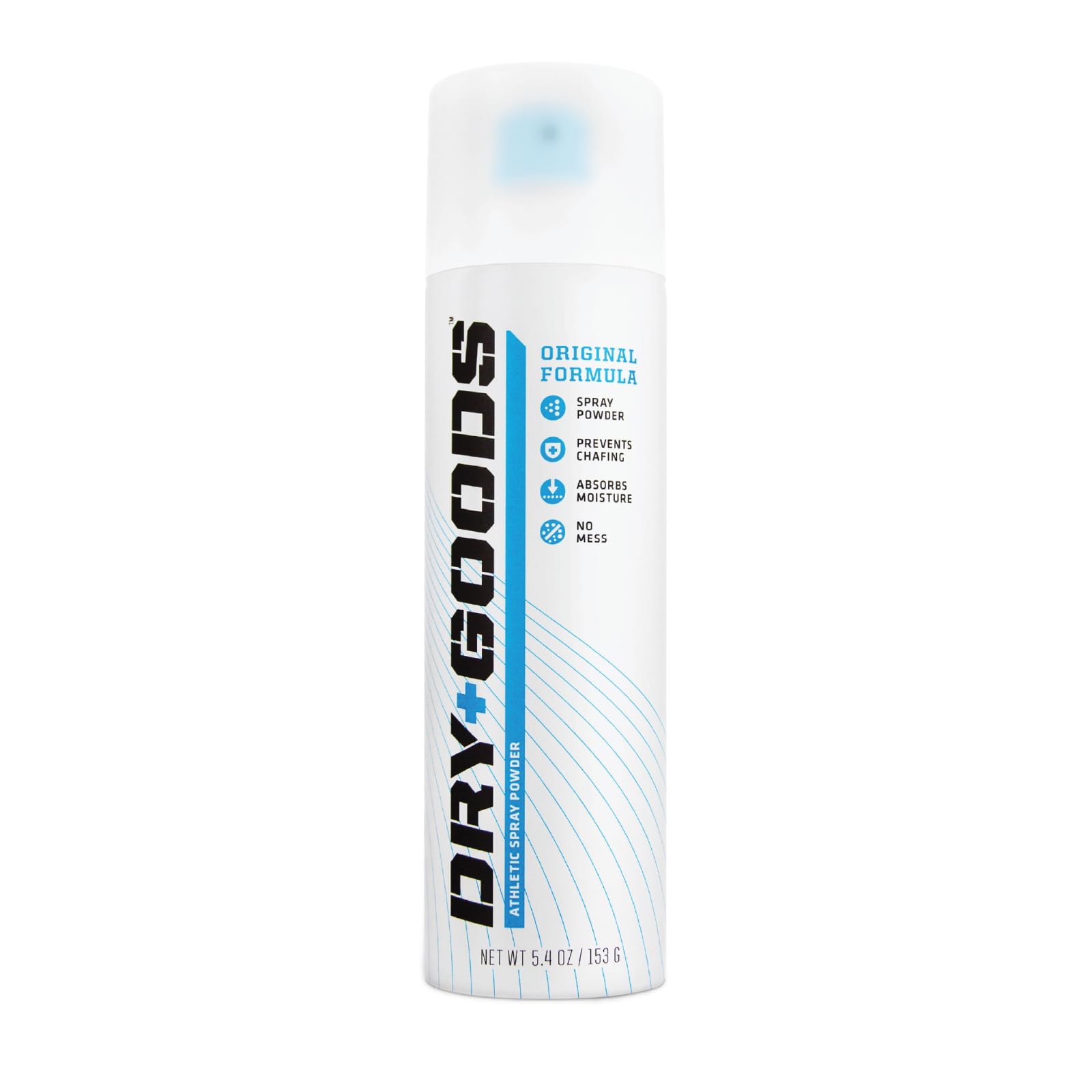 Dry Goods Original Spray Poudre Sportive – Bouteille prête pour une application ciblée et fraîche.