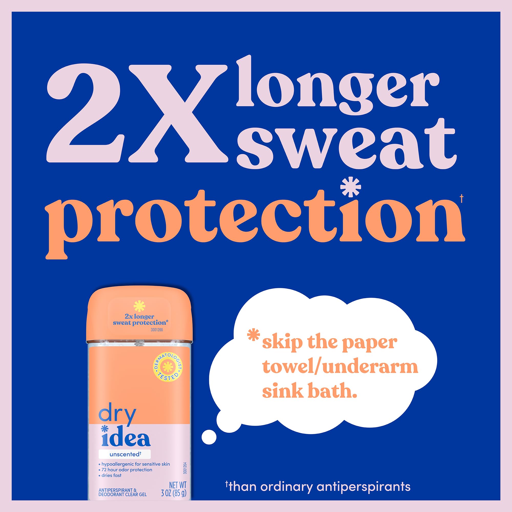 Dry Idea gel déodorant femme – application rapide et sans traces visibles.