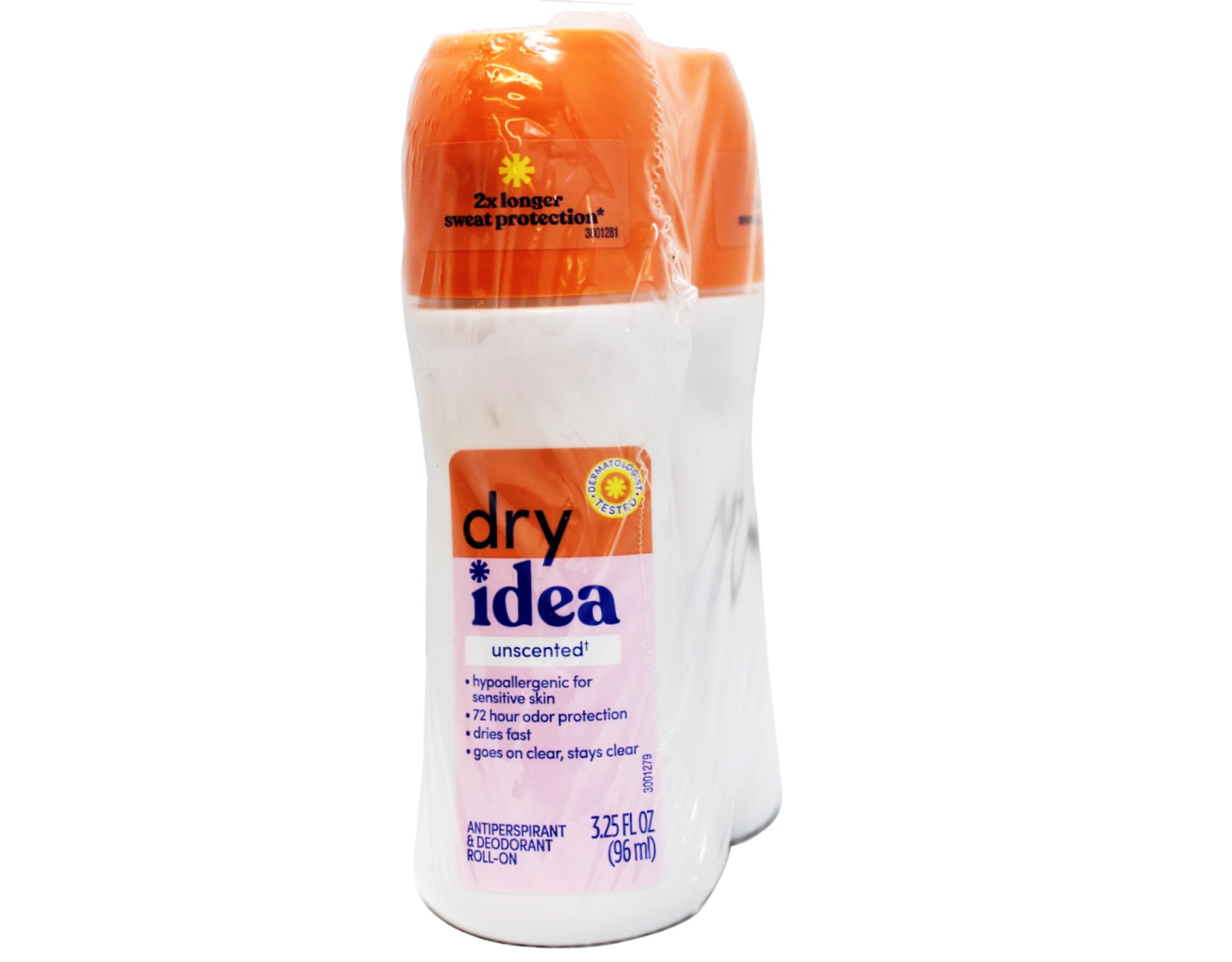 Dry Idea Roll-On Sans Parfum — applicateur souple pour une application uniforme.