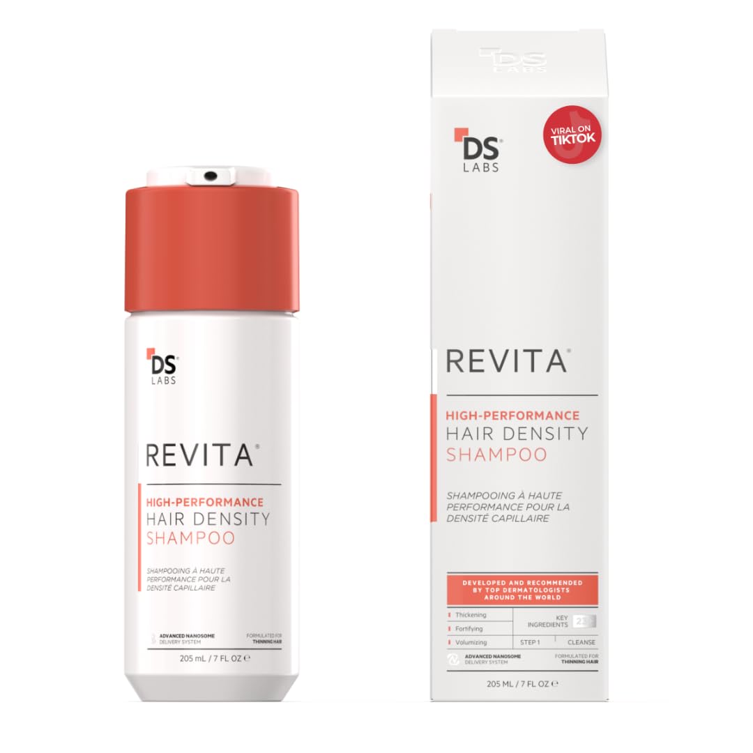 DS Laboratories Revita Shampoo, bouteille: fraîcheur du cuir chevelu et cheveux plus légers.