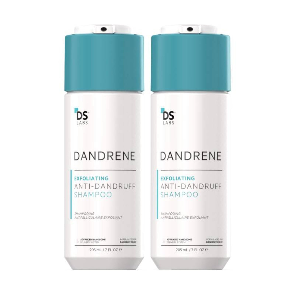 DS Labs Dandrene - Bouteille de shampoing, soin du cuir chevelu sensible.