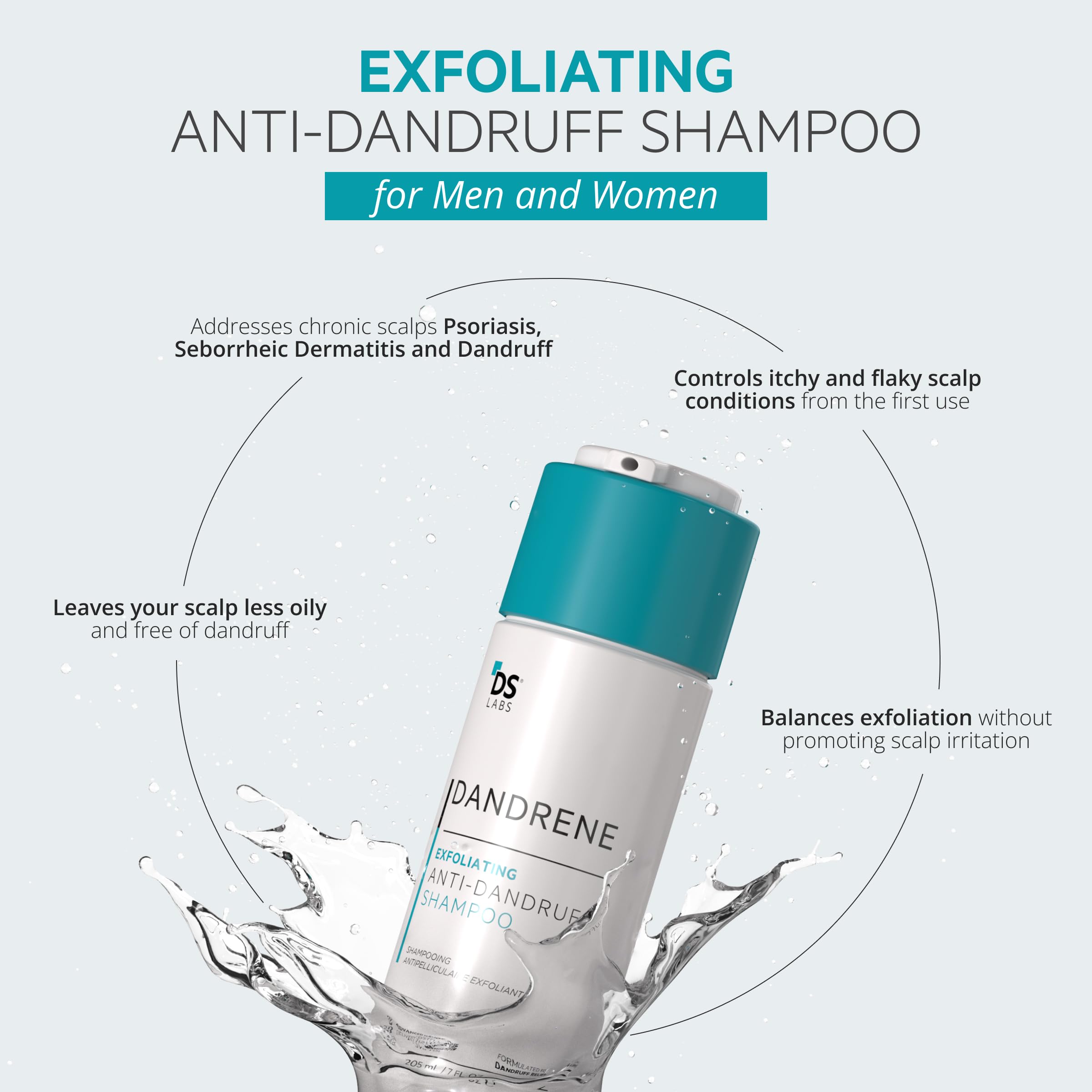 DS Labs Dandrene – Exfoliation douce, élimine les résidus et impuretés.