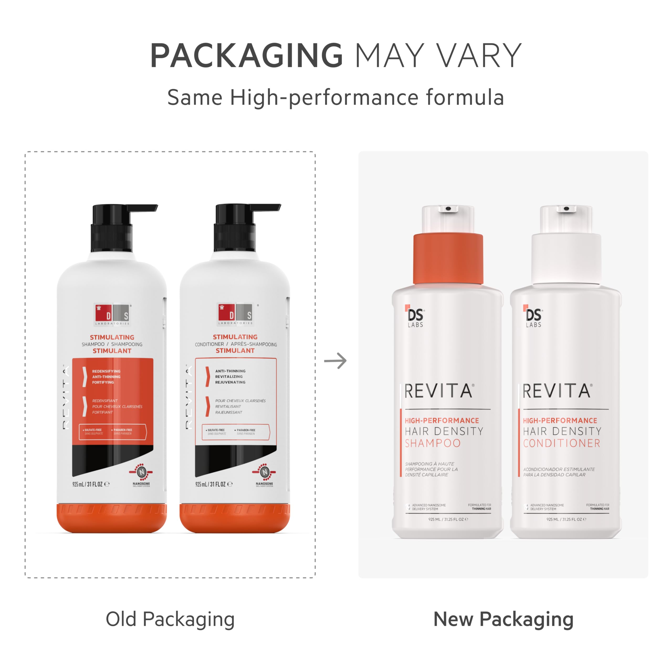 DS Laboratories Revita Après-shampoing : flacon avant utilisation pour démêlage facilité.