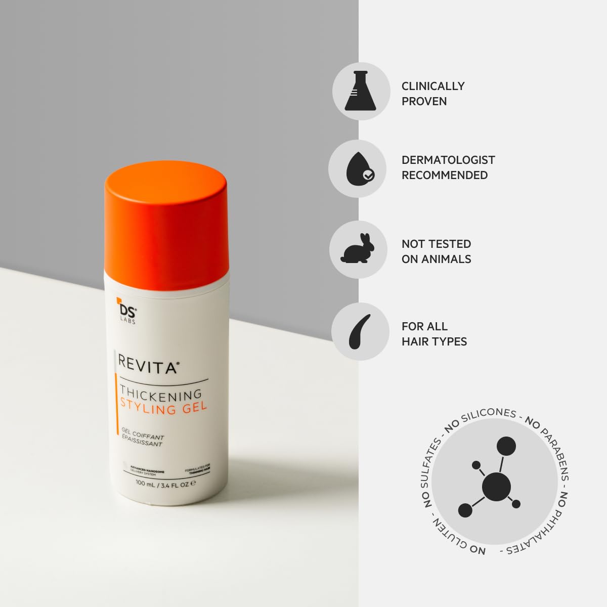 Technologie nanosome assure une distribution homogène des ingrédients sur les cheveux.