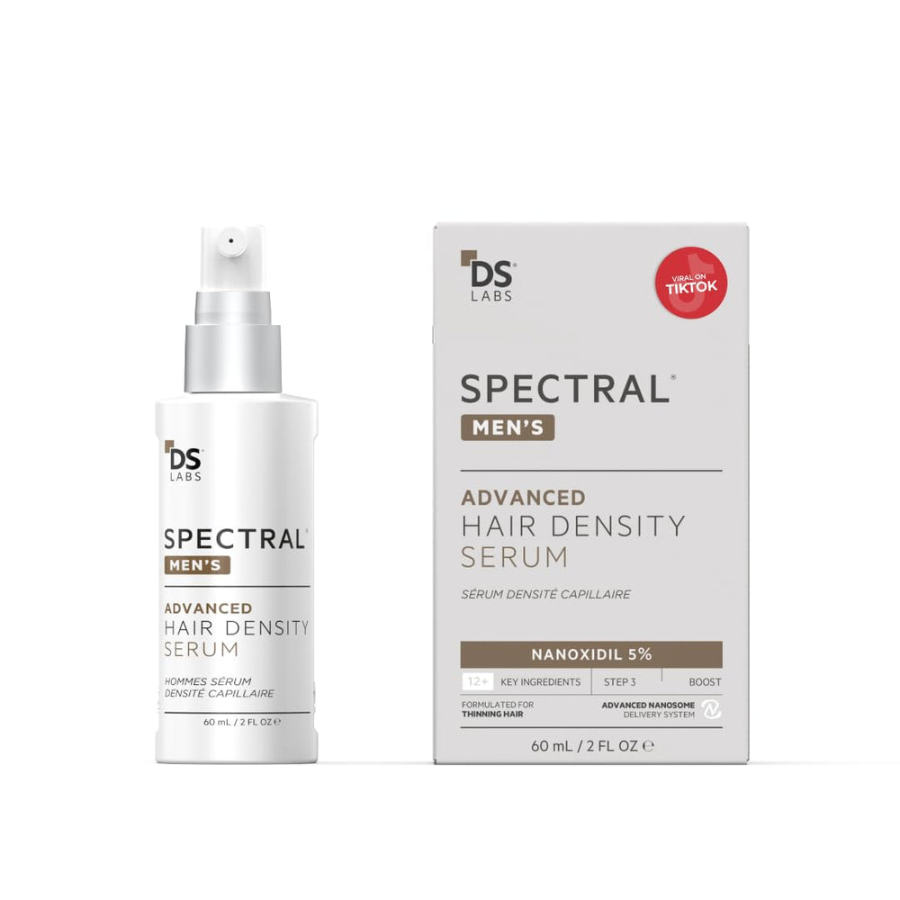 Spectral Men DS Laboratories – bouteille 60 ml, apparence capillaire plus volumineuse.