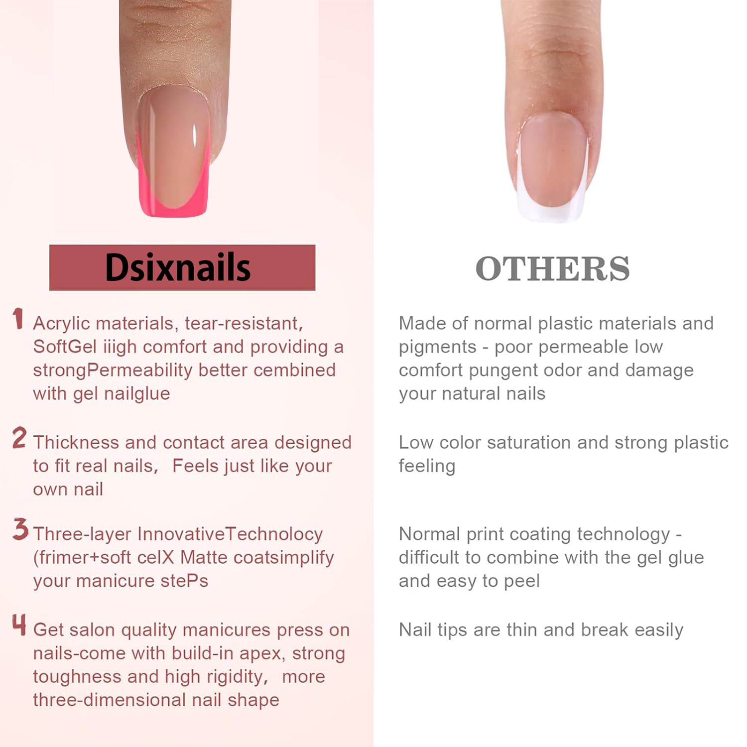 Dsixnails application rapide sans poncage, gagnez du temps pour votre manucure maison.