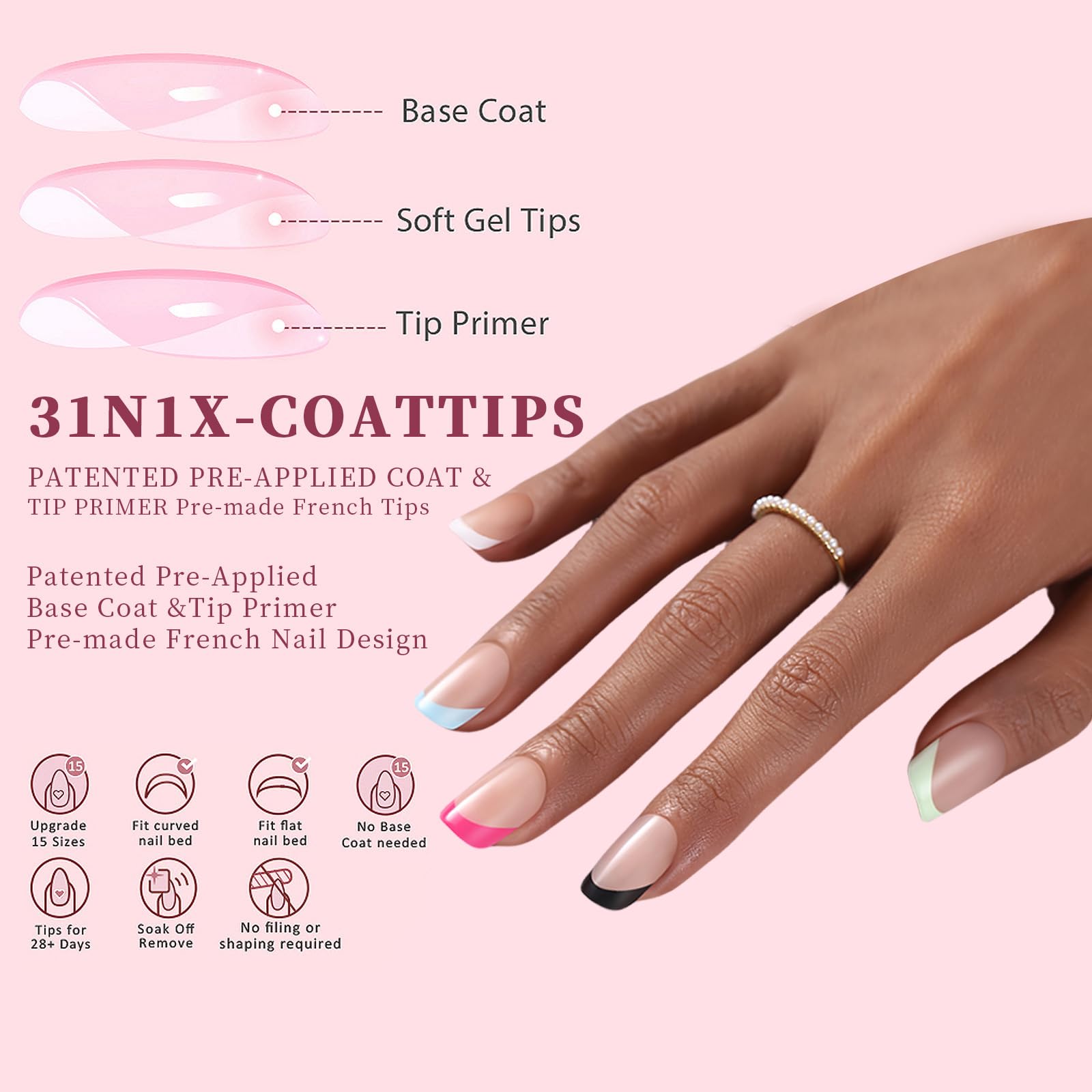 Dsixnails finition matte sur faux-ongles, rendu élégant et durable.