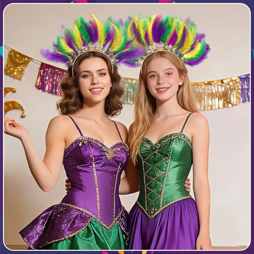 DTOFOOT accessoire cheveux plumes et strass, pour une allure festive durable
