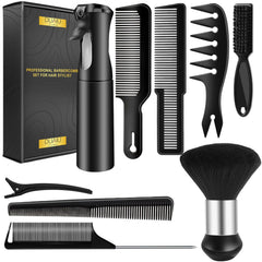 DUAIU ensemble neuf pièces peignes barbier pour coupe précise et coiffage facilité.