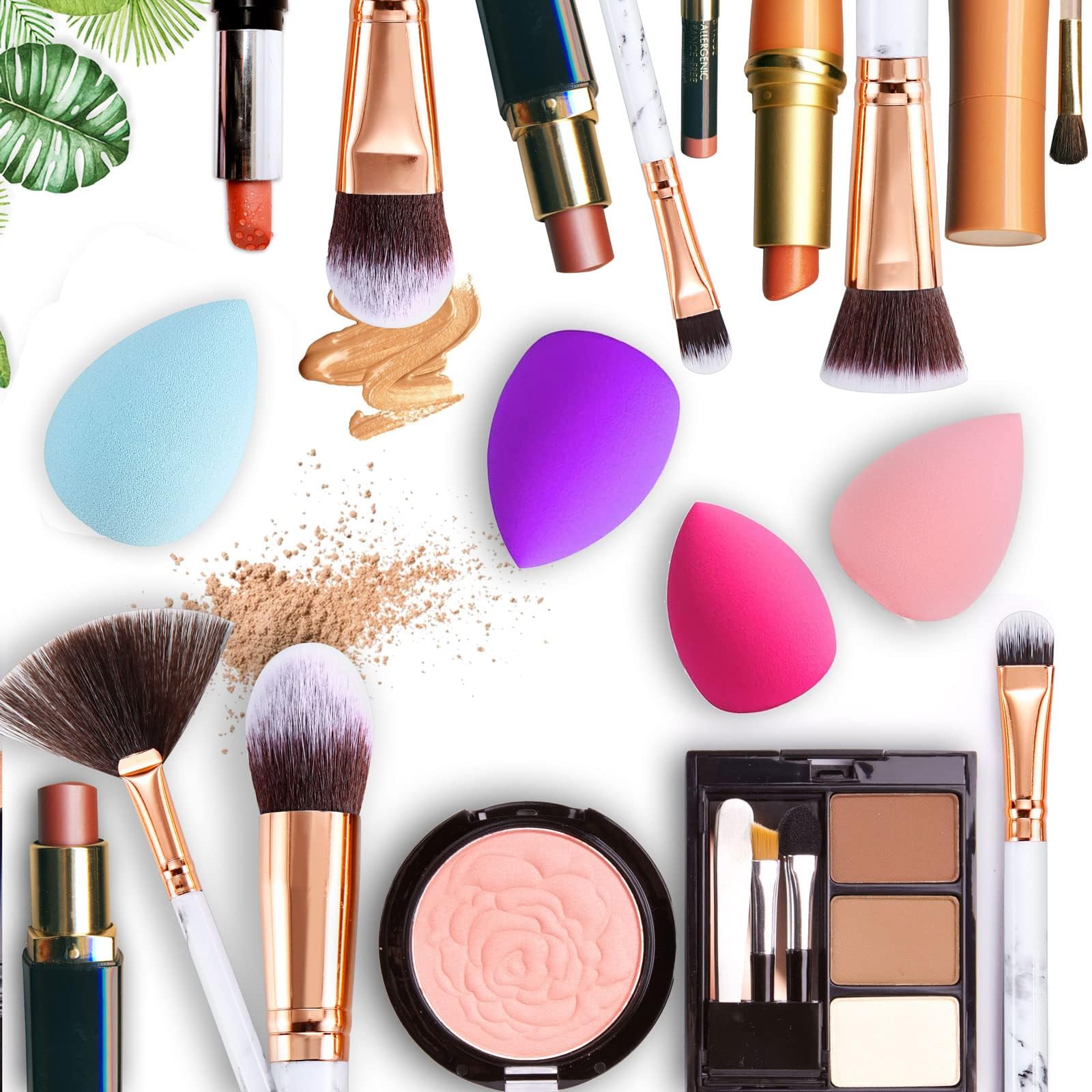 Éponge maquillage DUAIU à 4 couleurs pour liquides et poudres