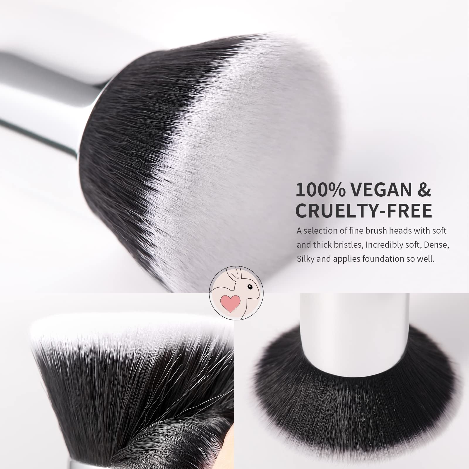 Poils synthétiques denses DUcare Kabuki, précision pour le teint
