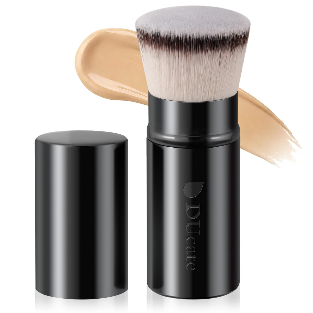 Brosse kabuki rétractable DUcare avec manche en aluminium pour un teint homogène