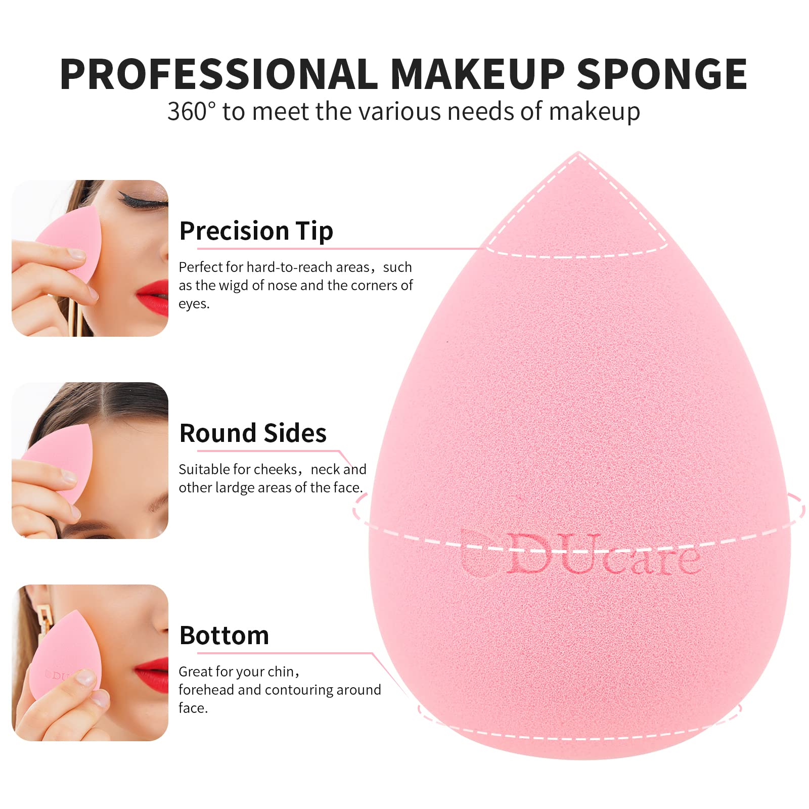 DUcare éponges triangle et cercle, usage humide ou sec pour une base lisse.