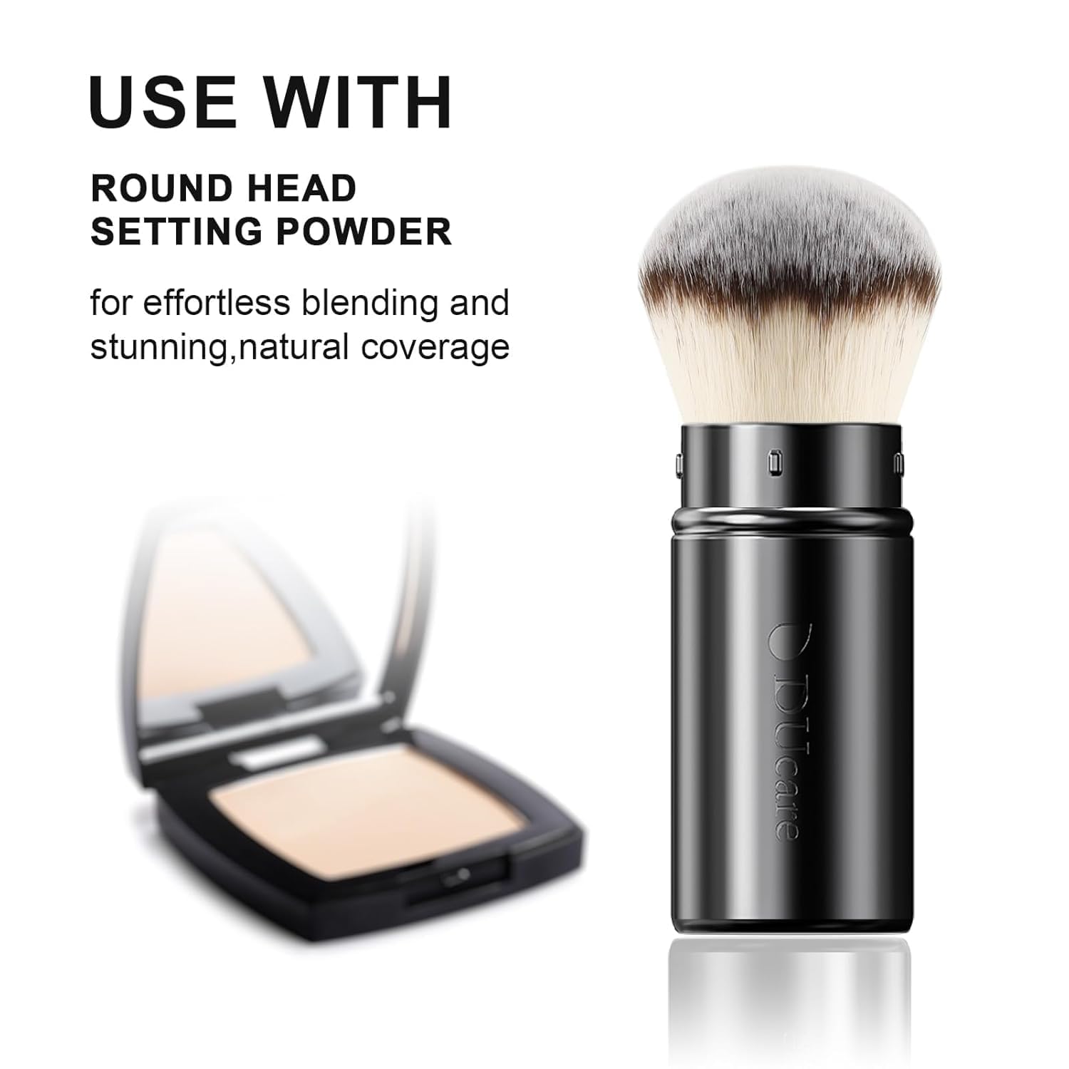 Pinceau DUcare polyvalent pour poudre, blush et bronzer pour un fini naturel.