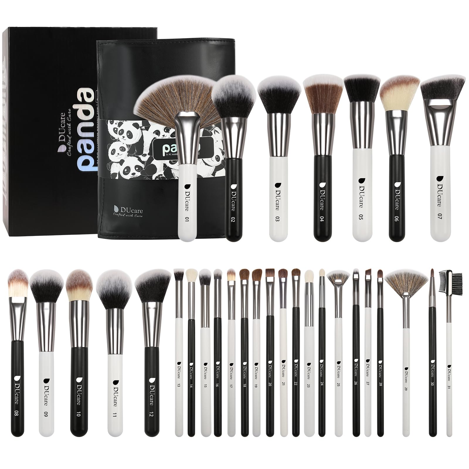 Ensemble DUcare Panda Series pour pinceaux maquillage du visage et de la peau