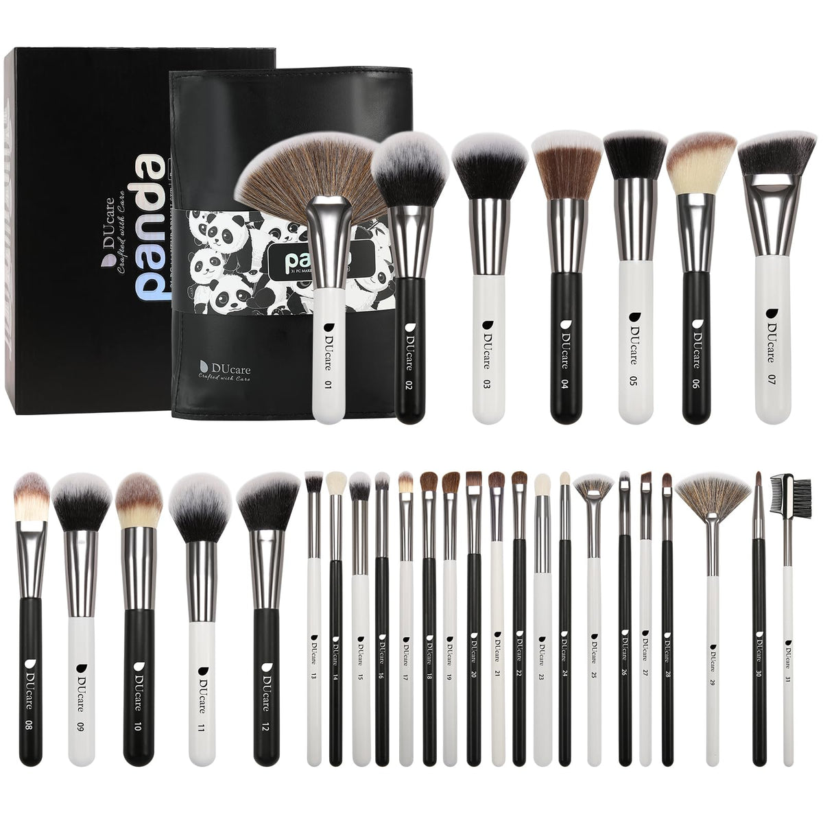 Ensemble DUcare Panda Series pour pinceaux maquillage du visage et de la peau