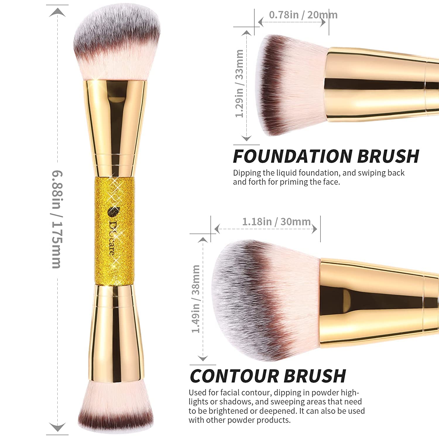 DUcare pinceau bronzer double-face pour sculpter et estomper le teint.