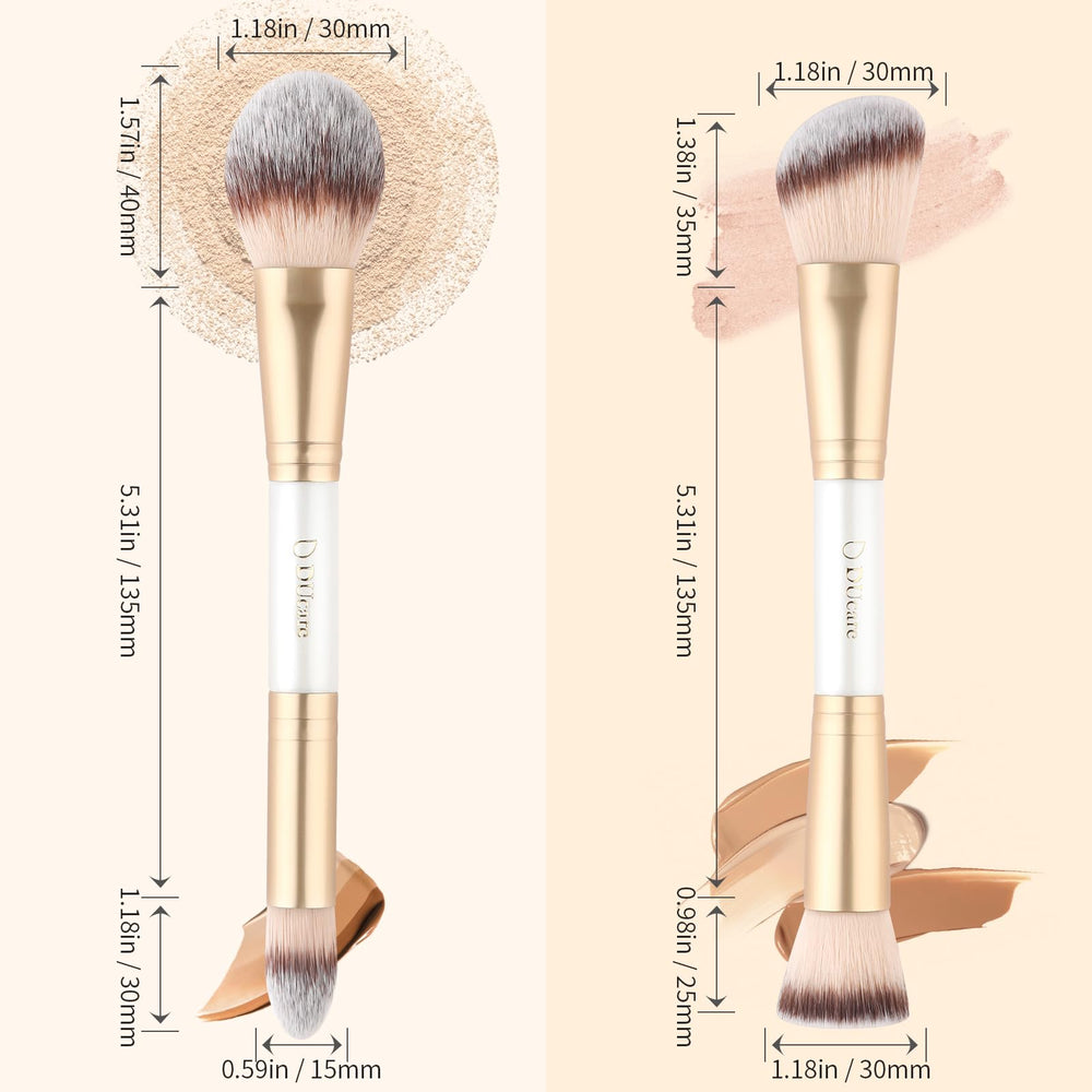 Pinceau DUcare double-face visage pour maquillage polyvalent.