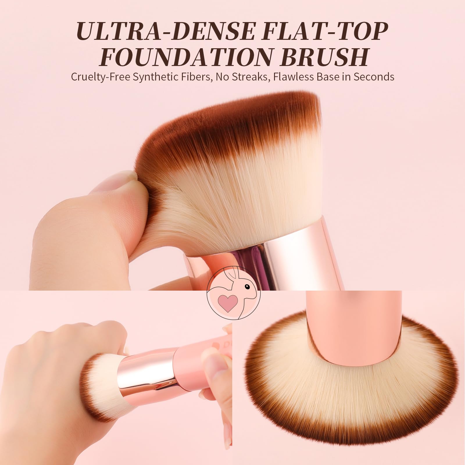 DUcare kabuki plat, application lisse pour fond de teint fluide et uniforme.