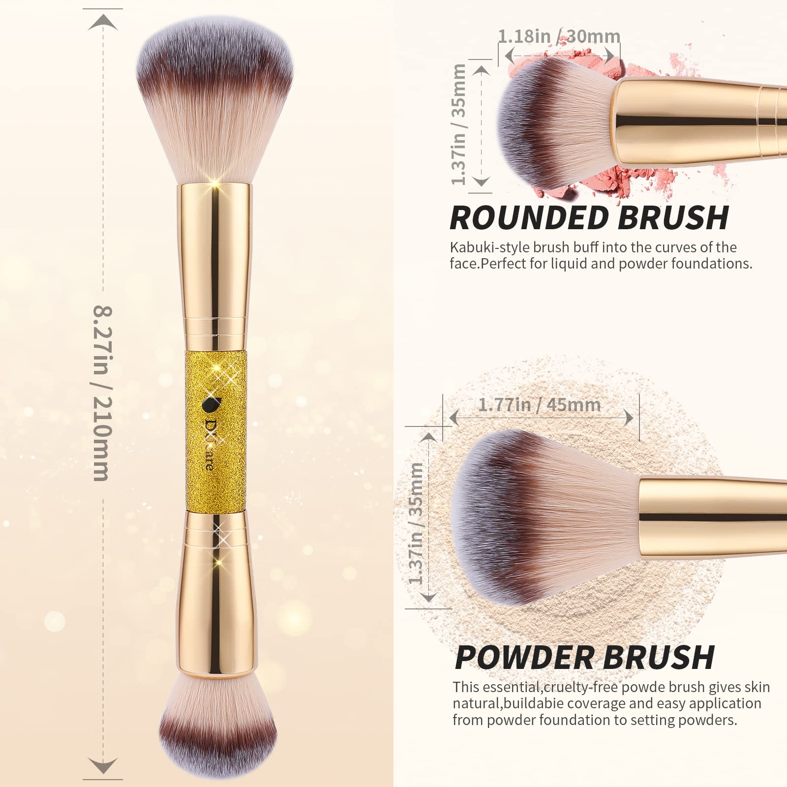 DUcare tête mini bombée pour fard sur les joues avec précision.