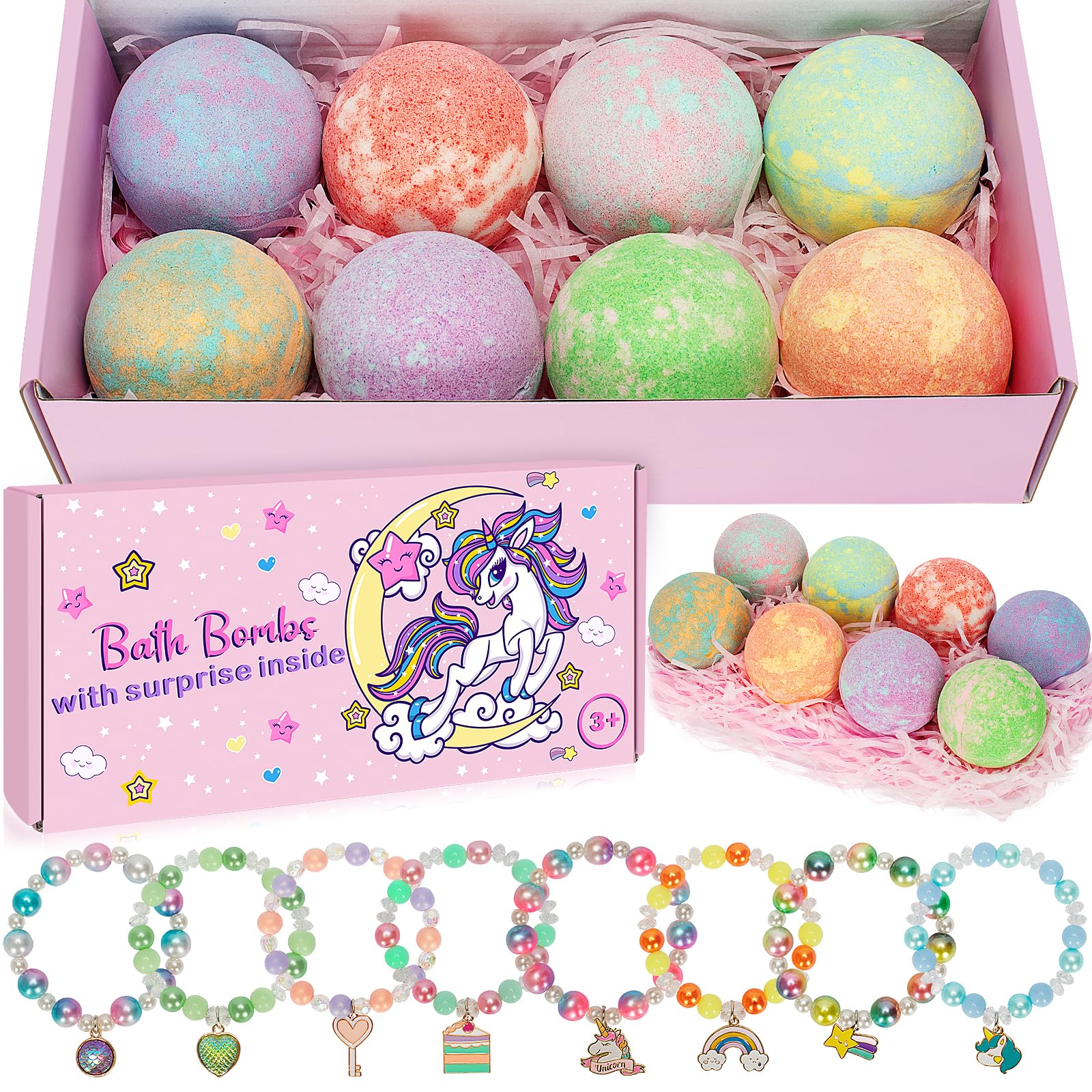 Bombes de bain Duchong licorne emballage adorable, cadeau parfait.